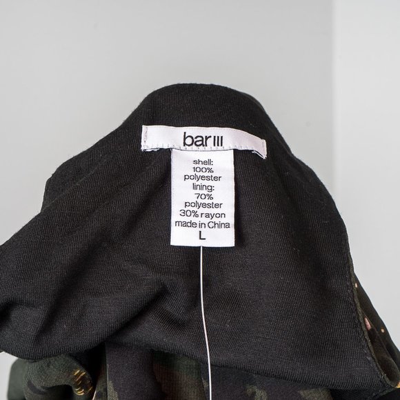 NWTBar III Green Crepe Ruffle Printed Halter Top L - Picture 6 of 6